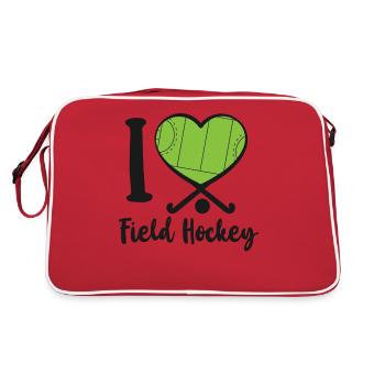 Hockey sur gazon Coeur J’aime le terrain - Sac Retro - rouge/blanc - Dos