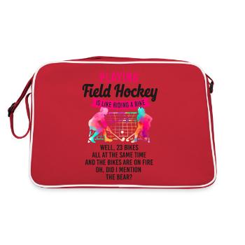Field Hockey Playing Field Hockey - Retro Tasche - Rot/Weiß - Hinten