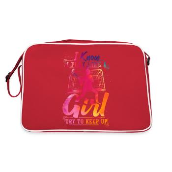 Field Hockey Watercolor I Know I - Retro Tasche - Rot/Weiß - Hinten