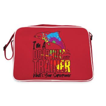 Dolphin I'm A Dolphin Trainer - Retro Tasche - Rot/Weiß - Hinten