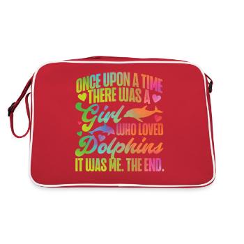 Aquarelle de dauphin Il était une fois un - Sac Retro - rouge/blanc - Dos