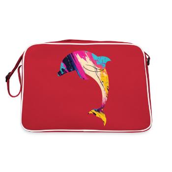 Dolphin - Retro Tasche - Rot/Weiß - Hinten