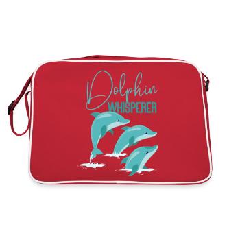 Dolphin Dolphin Whisperer - Retro Tasche - Rot/Weiß - Hinten