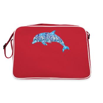 Dolphin - Retro Tasche - Rot/Weiß - Hinten
