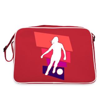 Soccer féminin, Football féminin, Football féminin - Sac Retro - rouge/blanc - Dos