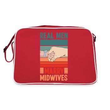 Nurse Midwife Birth Worker - Retro Tasche - Rot/Weiß - Hinten