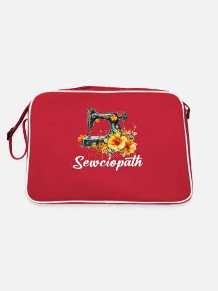 Sewciopath, Quilting sewing - Retro Tasche - Rot/Weiß - Hinten