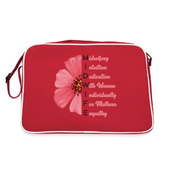 Nurse Midwife Birth Worker - Retro Tasche - Rot/Weiß - Hinten