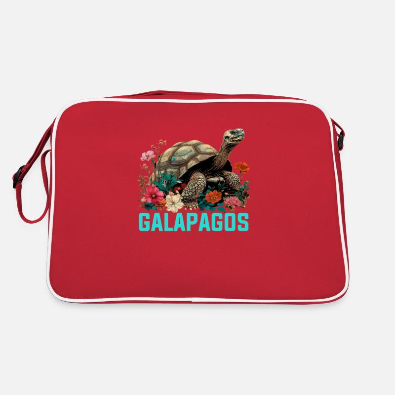 Galapagos Islands, ecuador Galapagos - Retro Tasche - Rot/Weiß