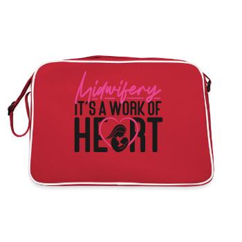 Nurse Midwife Birth Worker - Retro Tasche - Rot/Weiß - Hinten