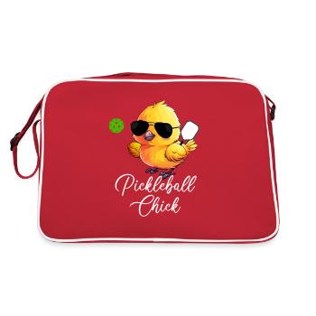 Pickleball Chick, pickleball drôle - Sac Retro - rouge/blanc - Dos