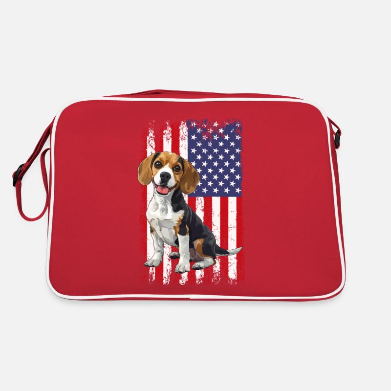 beagle drapeau américain, beagle Sac Retro