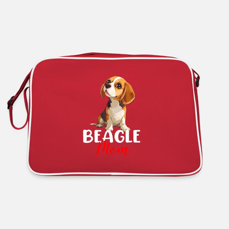 beagle mom beagle - Retro Tasche - Rot/Weiß