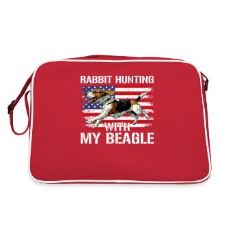 Chasse au lapin Beagle, Beagle - Sac Retro - rouge/blanc - Dos