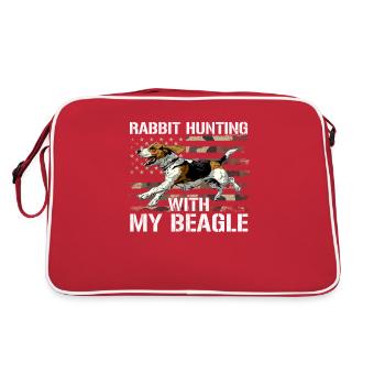 Chasse au lapin Beagle, Beagle - Sac Retro - rouge/blanc - Dos
