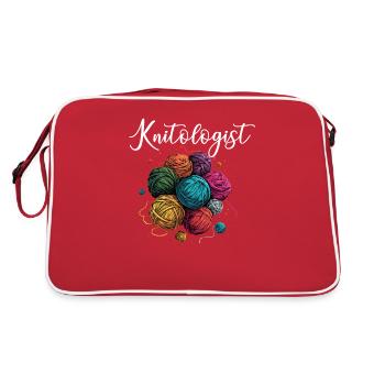 knitologist, Yarn Knitting - Retro Bag - red/white - Back