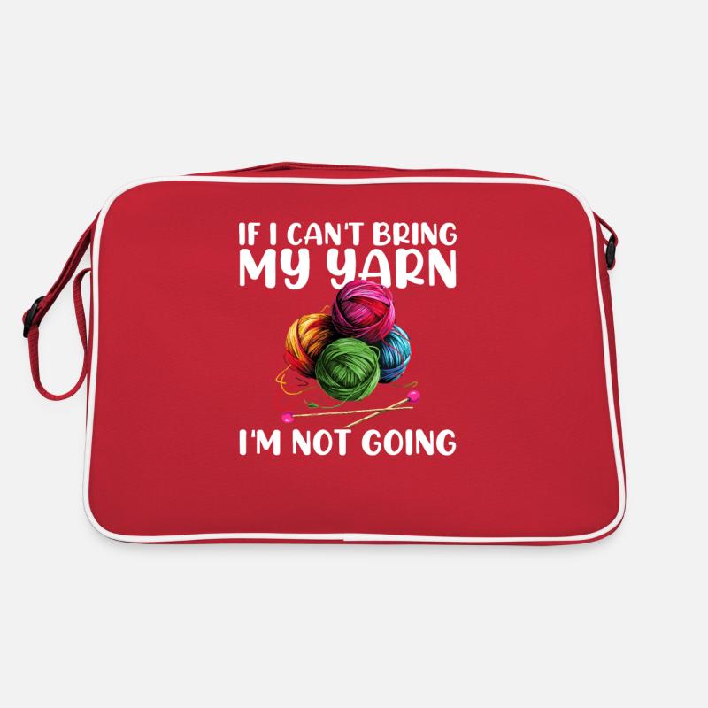 Yarn Knitting - Retro Tasche - Rot/Weiß