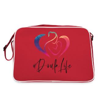 Doula Birth Worker Rainbow - Retro Tasche - Rot/Weiß - Hinten