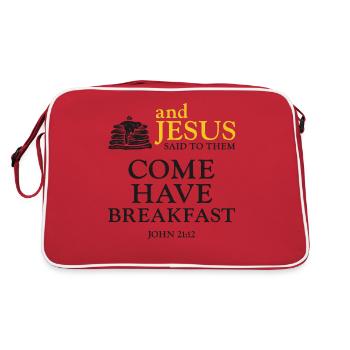 Citation biblique pour enfants amoureux des crêpes - Sac Retro - rouge/blanc - Dos