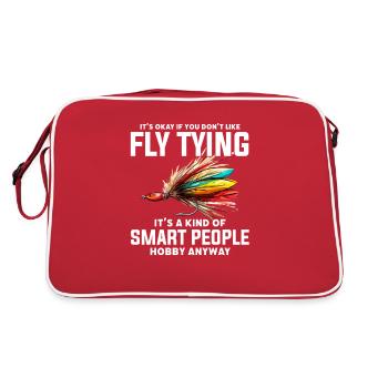 Fly Fishing smart people Tying - Retro Bag - red/white - Back