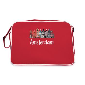 Amsterdam Netherlands Dutch - Retro Tasche - Rot/Weiß - Hinten