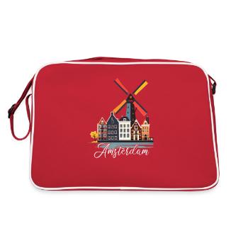 Amsterdam Netherlands Dutch - Retro Tasche - Rot/Weiß - Hinten