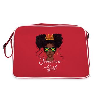 jamaican girl Flag Jamaica - Retro Tasche - Rot/Weiß - Hinten