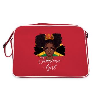 jamaican girl Flag Jamaica - Retro Tasche - Rot/Weiß - Hinten