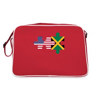 jamaican American Jamaica - Retro Tasche - Rot/Weiß - Hinten