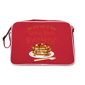 Citation biblique pour enfants amoureux des crêpes - Sac Retro - rouge/blanc - Dos