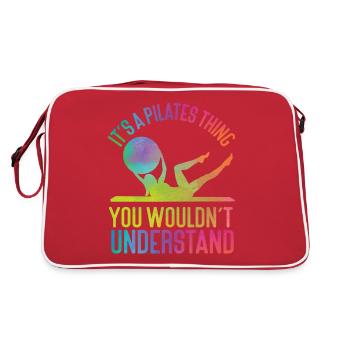Pilates Instructor Teacher - Retro Tasche - Rot/Weiß - Hinten