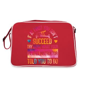 Pilates Instructor Teacher - Retro Tasche - Rot/Weiß - Hinten
