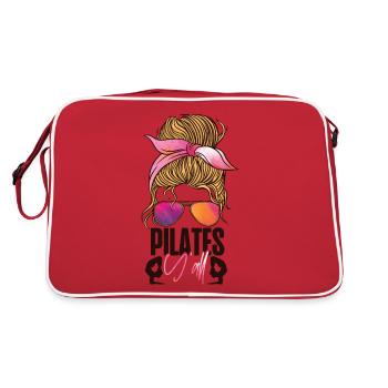 Pilates Instructor Teacher - Retro Tasche - Rot/Weiß - Hinten