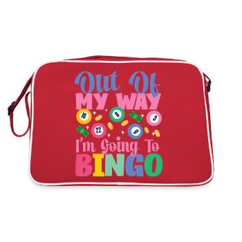 Joueur de bingo hors de mon chemin, je suis - Sac Retro - rouge/blanc - Dos