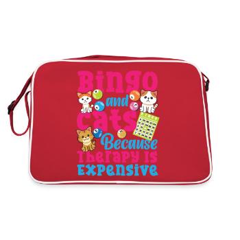 Bingo Player Cat Bingo And Cats - Retro Tasche - Rot/Weiß - Hinten