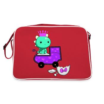 Dragon Pregnant Eggshell Egg Hatch Baby - Retro Bag - red/white - Back