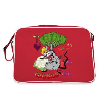 Végétarien Rat Rongeur Légumes Cuisine Végétarien - Sac Retro - rouge/blanc - Dos