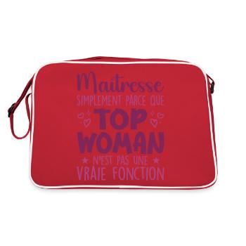 Maîtresse Top Woman - Cadeau Maîtresse - Sac Retro - rouge/blanc - Dos