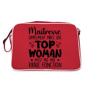 Maîtresse Top Woman - Cadeau Maîtresse - Sac Retro - rouge/blanc - Dos