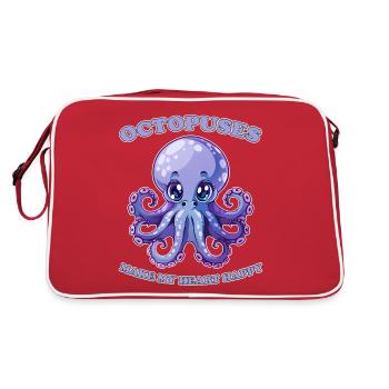 Drôle de pieuvre céphalopode calmar cadeau - Sac Retro - rouge/blanc - Dos