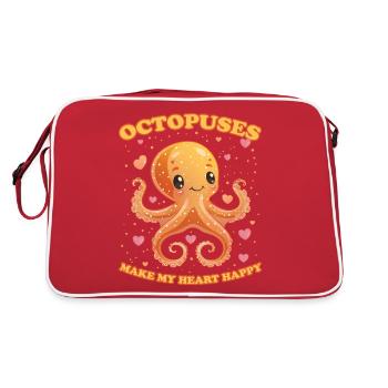 Drôle de pieuvre céphalopode calmar cadeau - Sac Retro - rouge/blanc - Dos