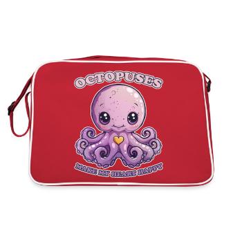 Drôle de pieuvre céphalopode calmar cadeau - Sac Retro - rouge/blanc - Dos