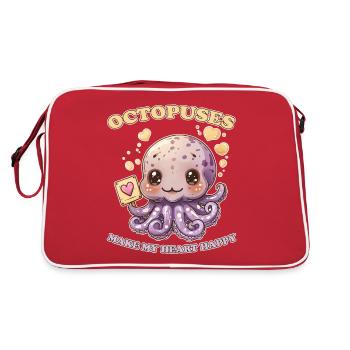 Drôle de pieuvre céphalopode calmar cadeau - Sac Retro - rouge/blanc - Dos