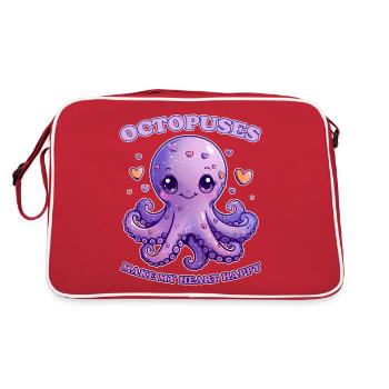 Drôle de pieuvre céphalopode calmar cadeau - Sac Retro - rouge/blanc - Dos