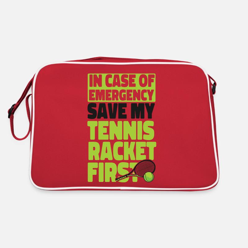 Funny Tennis Player Racket In Case Retro Bag