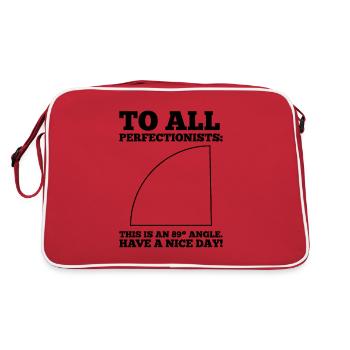 Angle de 89° Le cauchemar des perfectionnistes Math Humour - Sac Retro - rouge/blanc - Dos