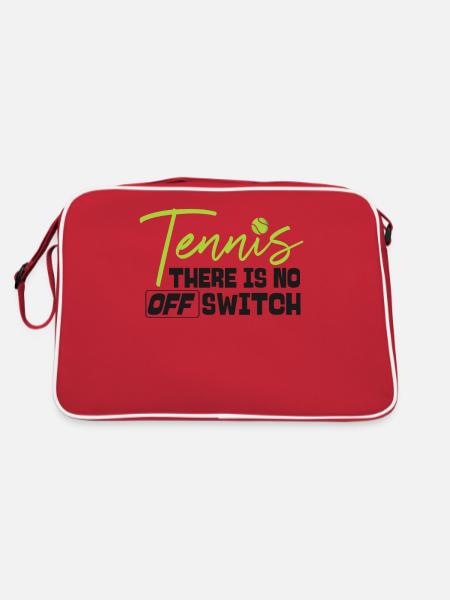 Funny Tennis Player Racket Tennis - Retro Tasche - Rot/Weiß - Hinten