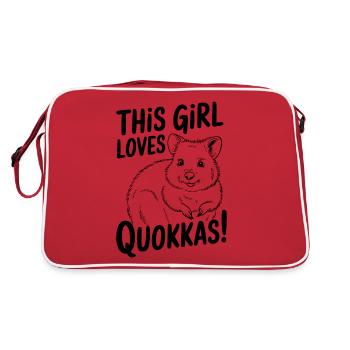 Quokka Disant Australie Drôle Quokka Cadeau - Sac Retro - rouge/blanc - Dos