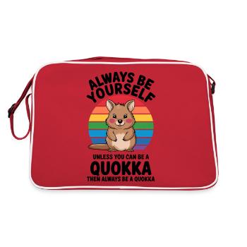Quokka Disant Australie Drôle Quokka Cadeau - Sac Retro - rouge/blanc - Dos