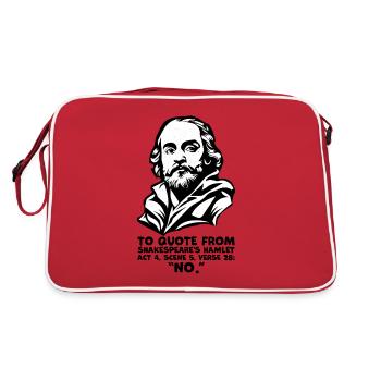 Shakespeare's 'No' Quote - Funny Hamlet Quote - Retro Bag - red/white - Back